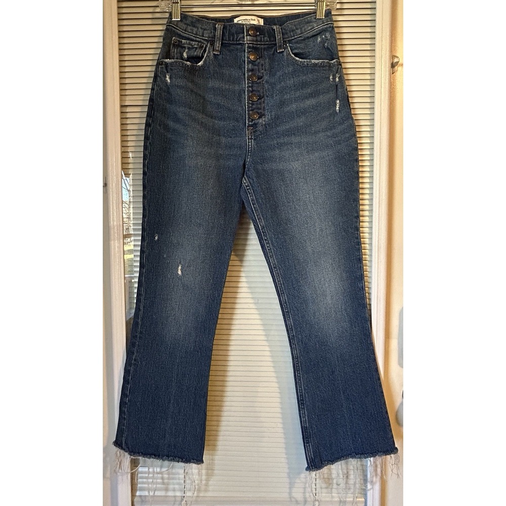 Abercrombie & Fitch Kick Flare Raw Hem Ultra High Rise‎ Jeans 27/4R